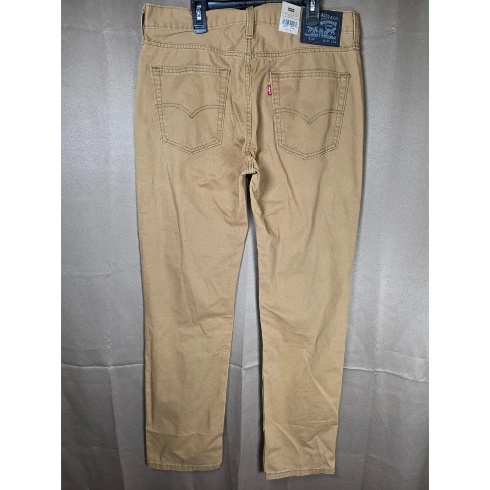 Levis 514 Straight Fit Mens Tan Khaki Pants 33x32 NWT